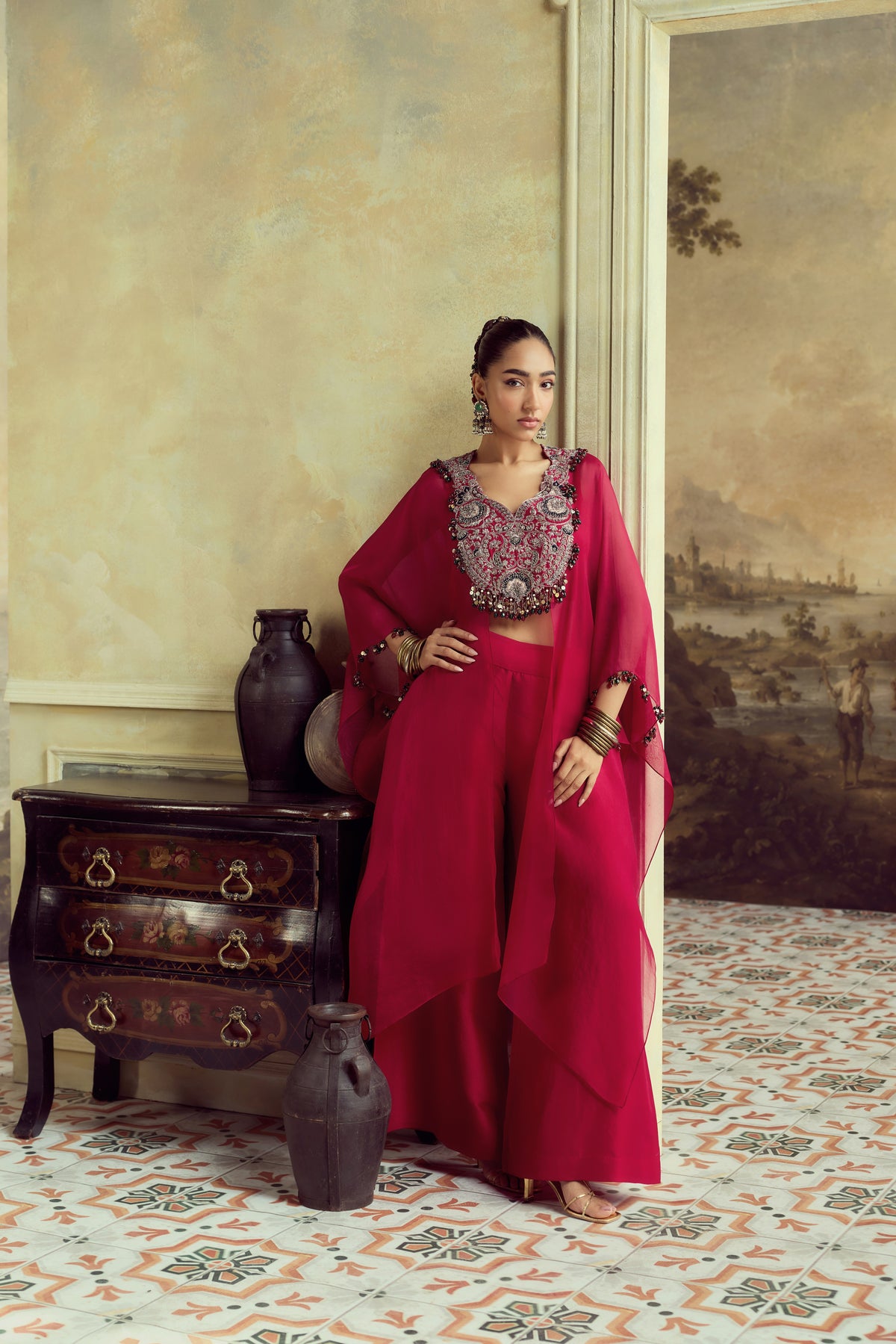 RS Kalamkarrie Organza Jacket Set