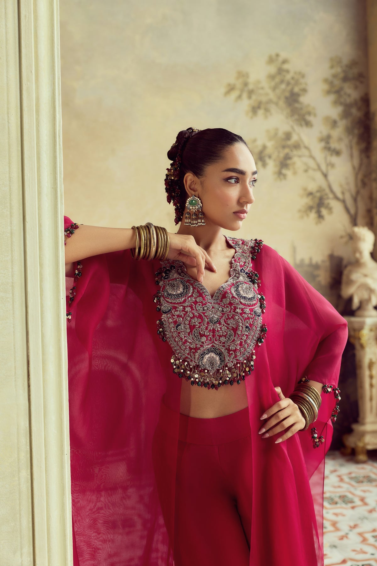 RS Kalamkarrie Organza Jacket Set