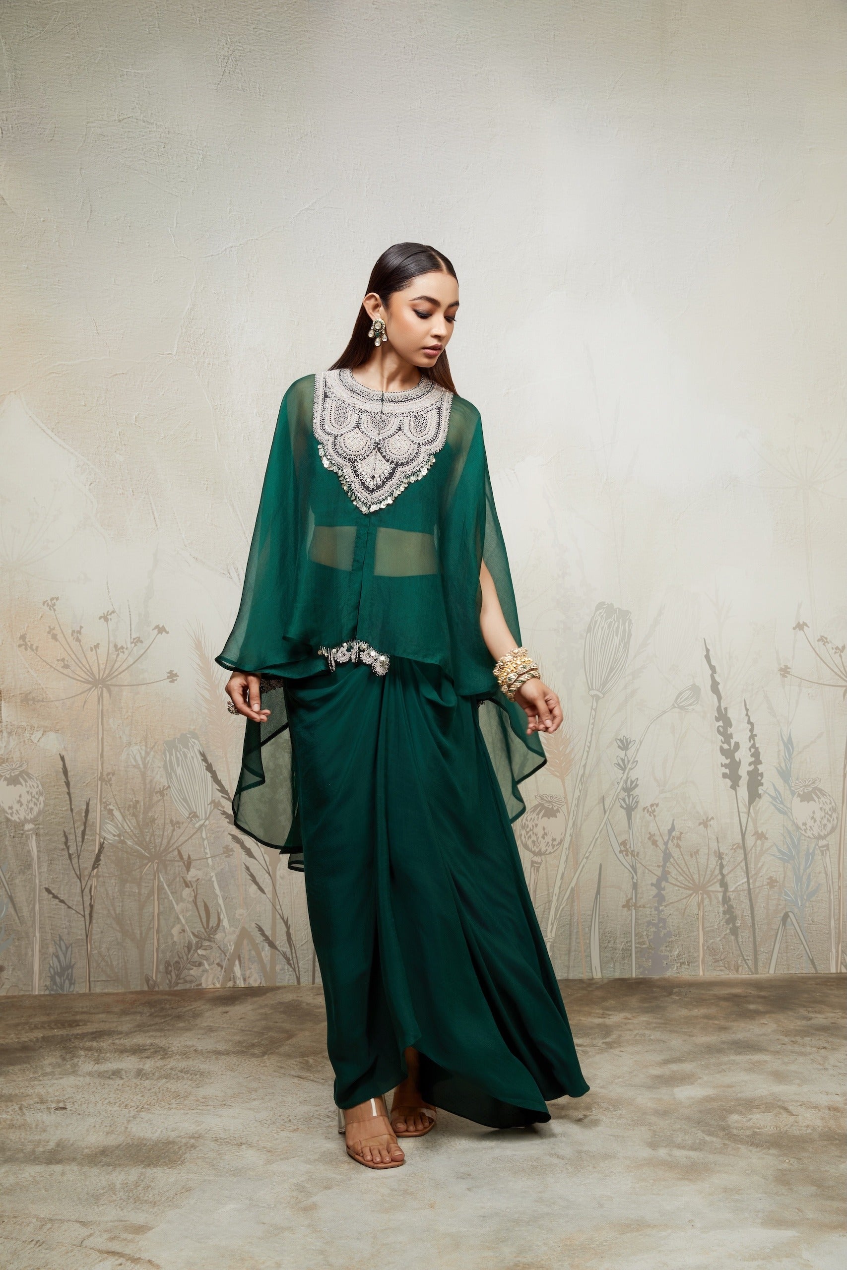 SN Resham Organza Umbrella Kaftaan