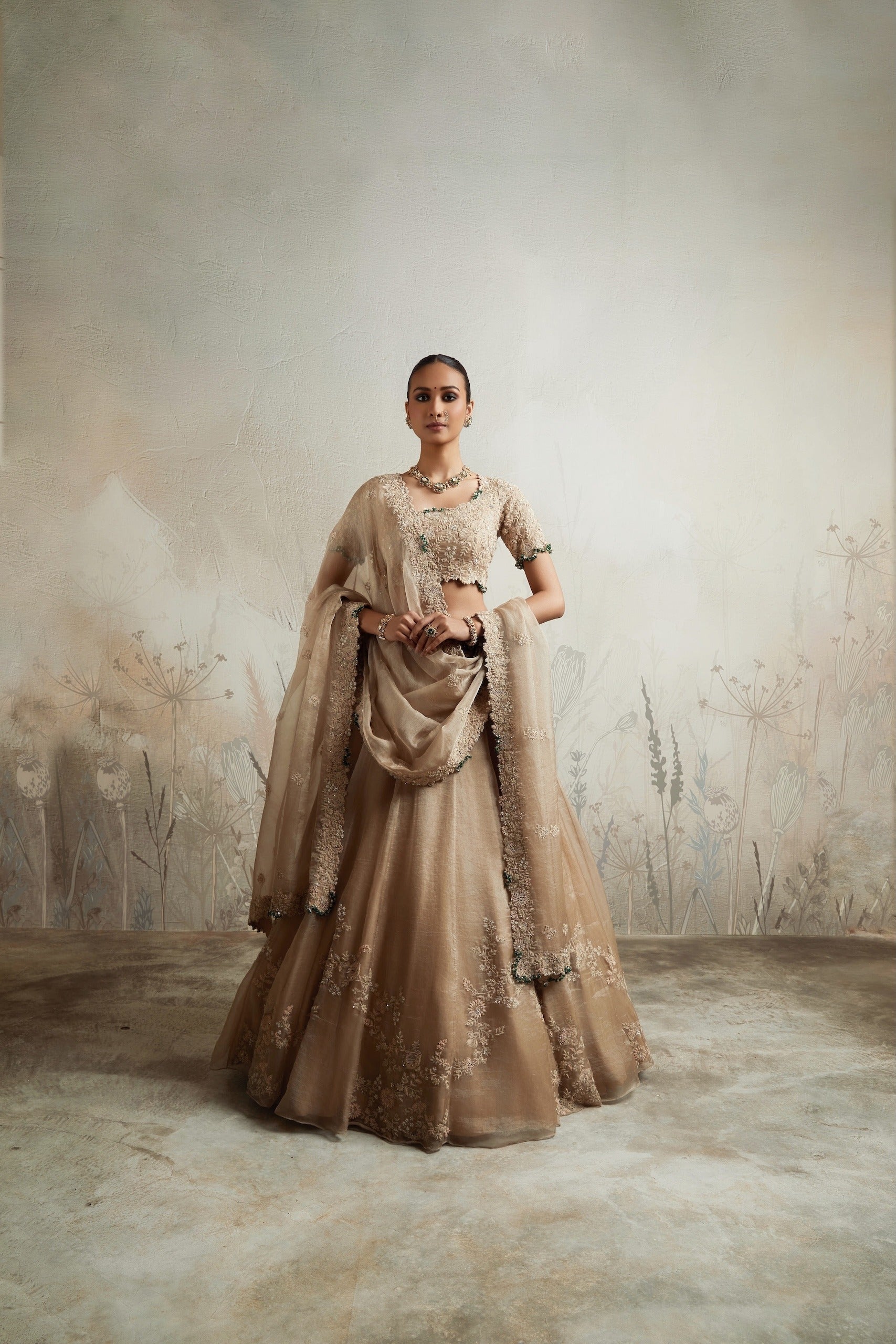 AS Resham Tissue Lehenga