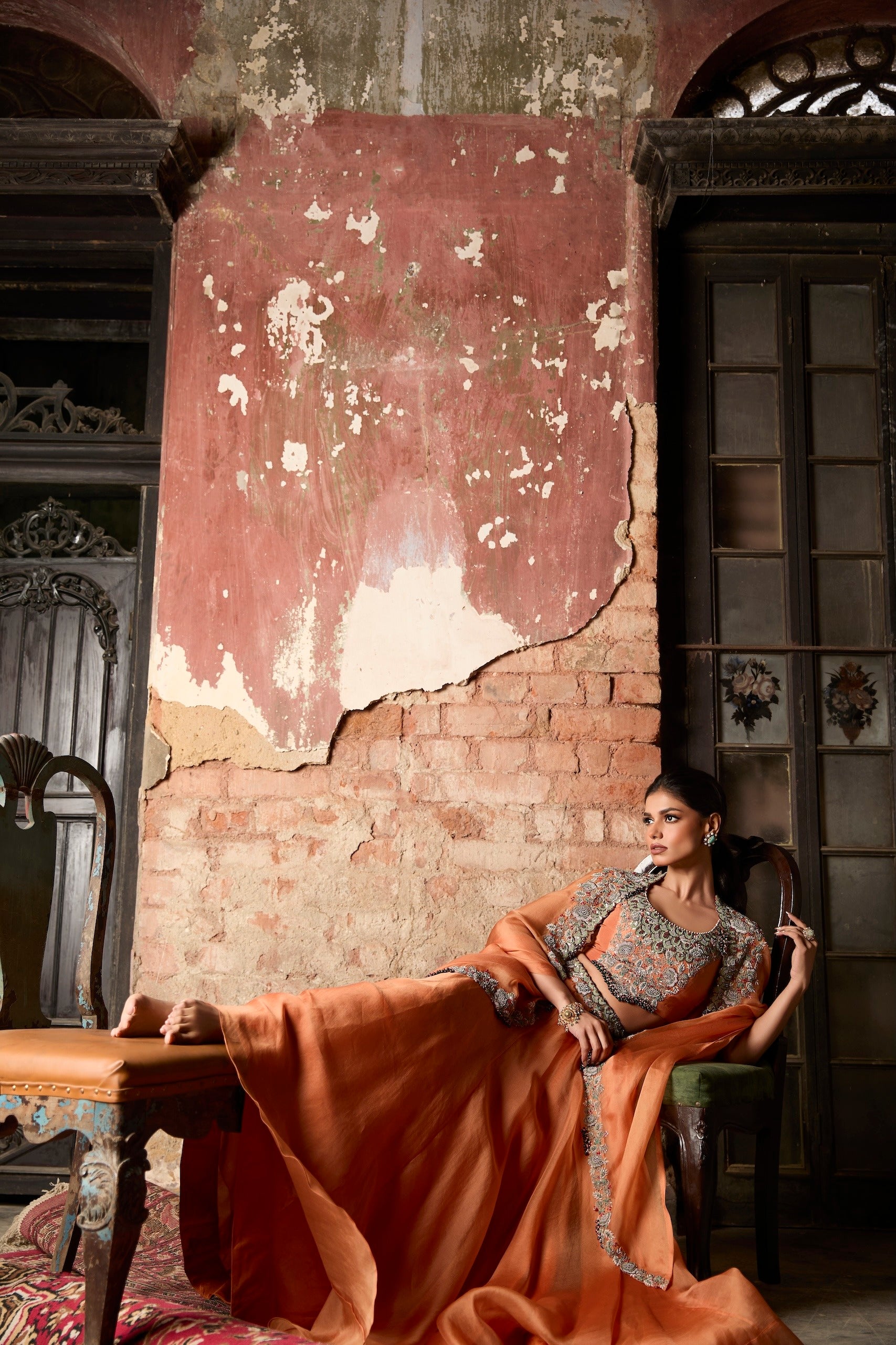 SN Green Thread Skirt Set