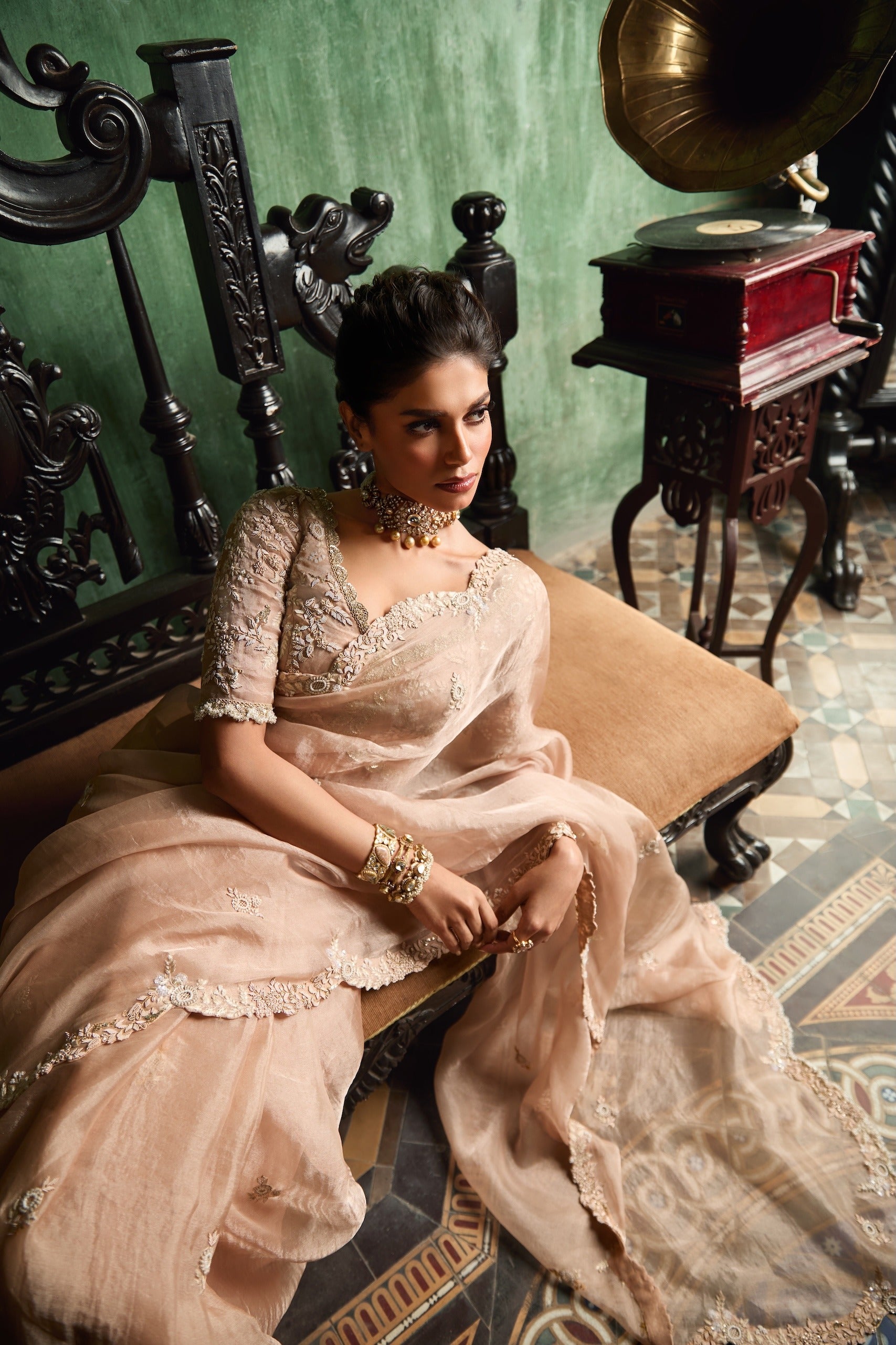 AV Moti Resham Tissue Saree