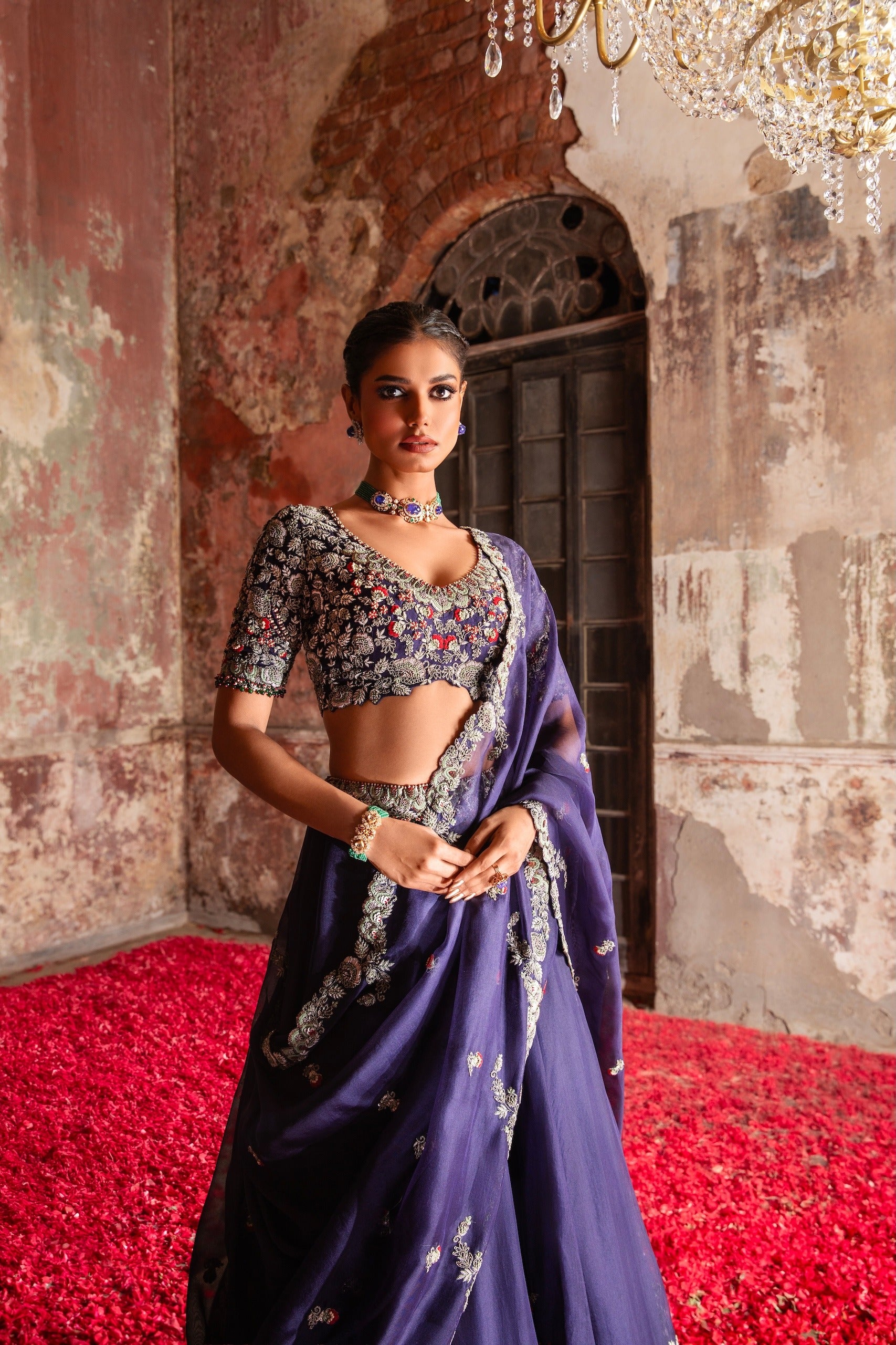 SN Green Thread Lehenga