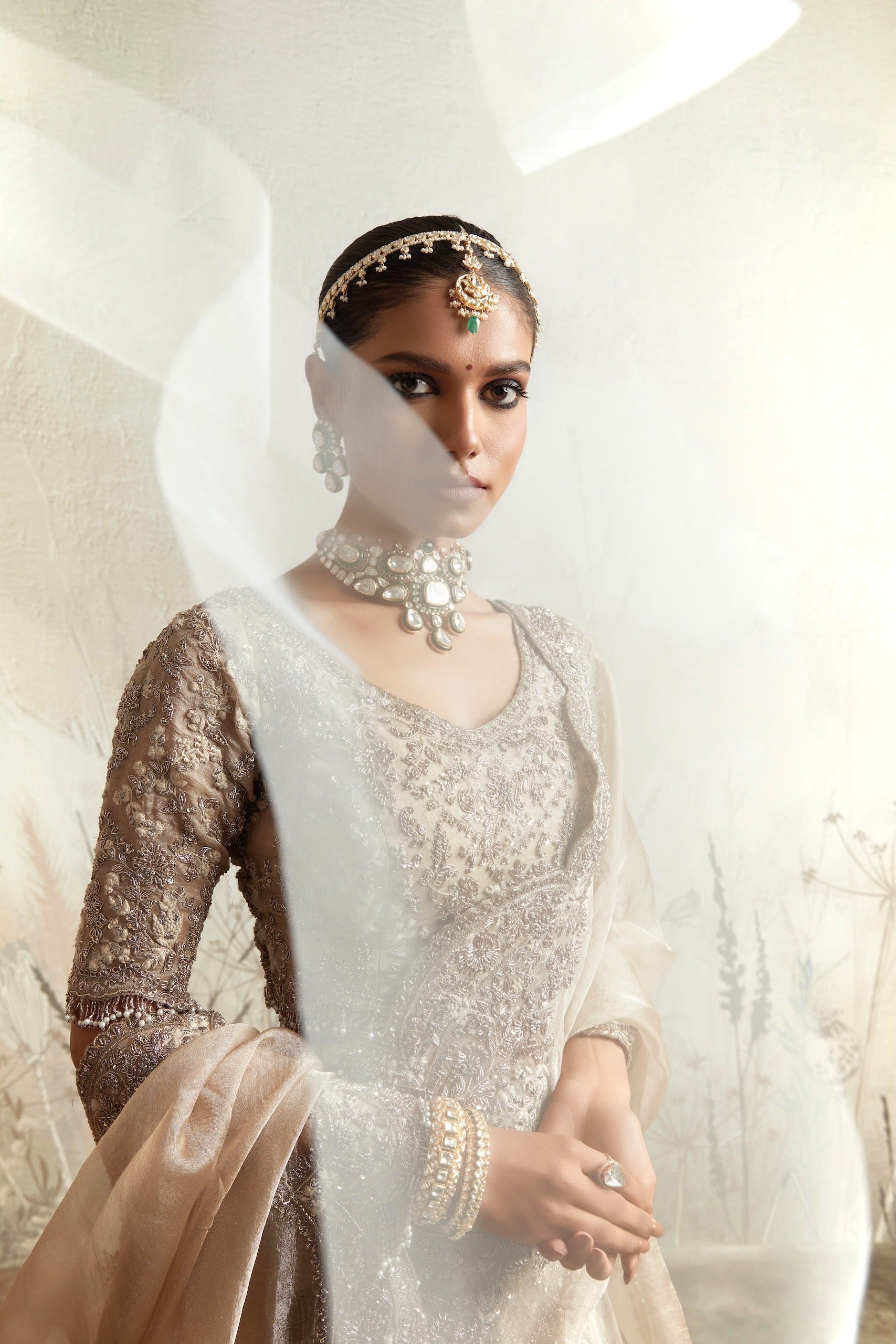 AS Resham Tissue Lehenga