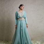 Silk blouse with organza skirt