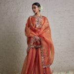 Silk kurta with organza sharara and organza dupatta