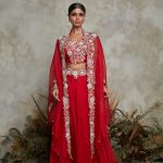 Silk blouse with organza skirt and cape