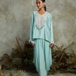 Silk kaftaan with crepe pants