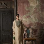 AS Green Thread Crushed Tissue Kaftaan