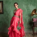 AM Green Thread Drape Saree