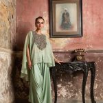 AS Green Thread Tissue Umbrella Kaftaan