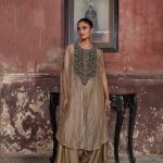 UP Green Thread Crushed Tissue Kaftaan